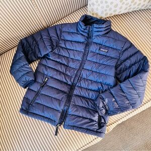 Kids Blue Patagonia down filled puffer Jacket size Large 12